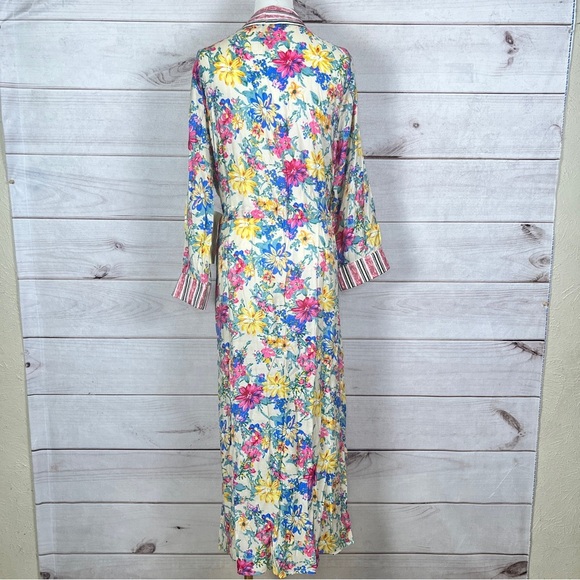 Aratta Silent Journey I Will Meet You at Maxi Nonclosure Duster Floral Sz XL - Picture 3 of 8